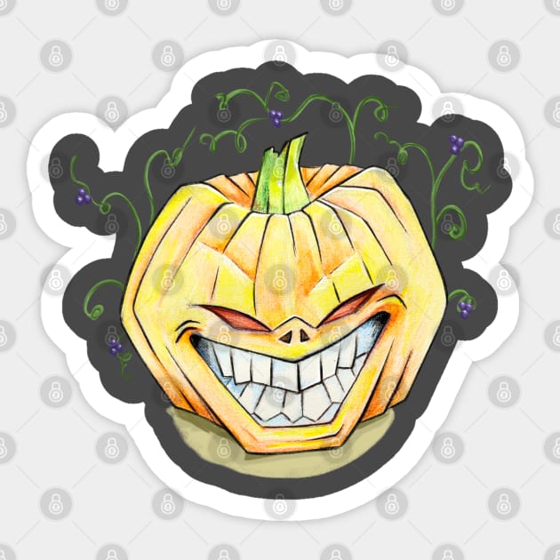 Evil pumpkin halloween Sticker by Torrika